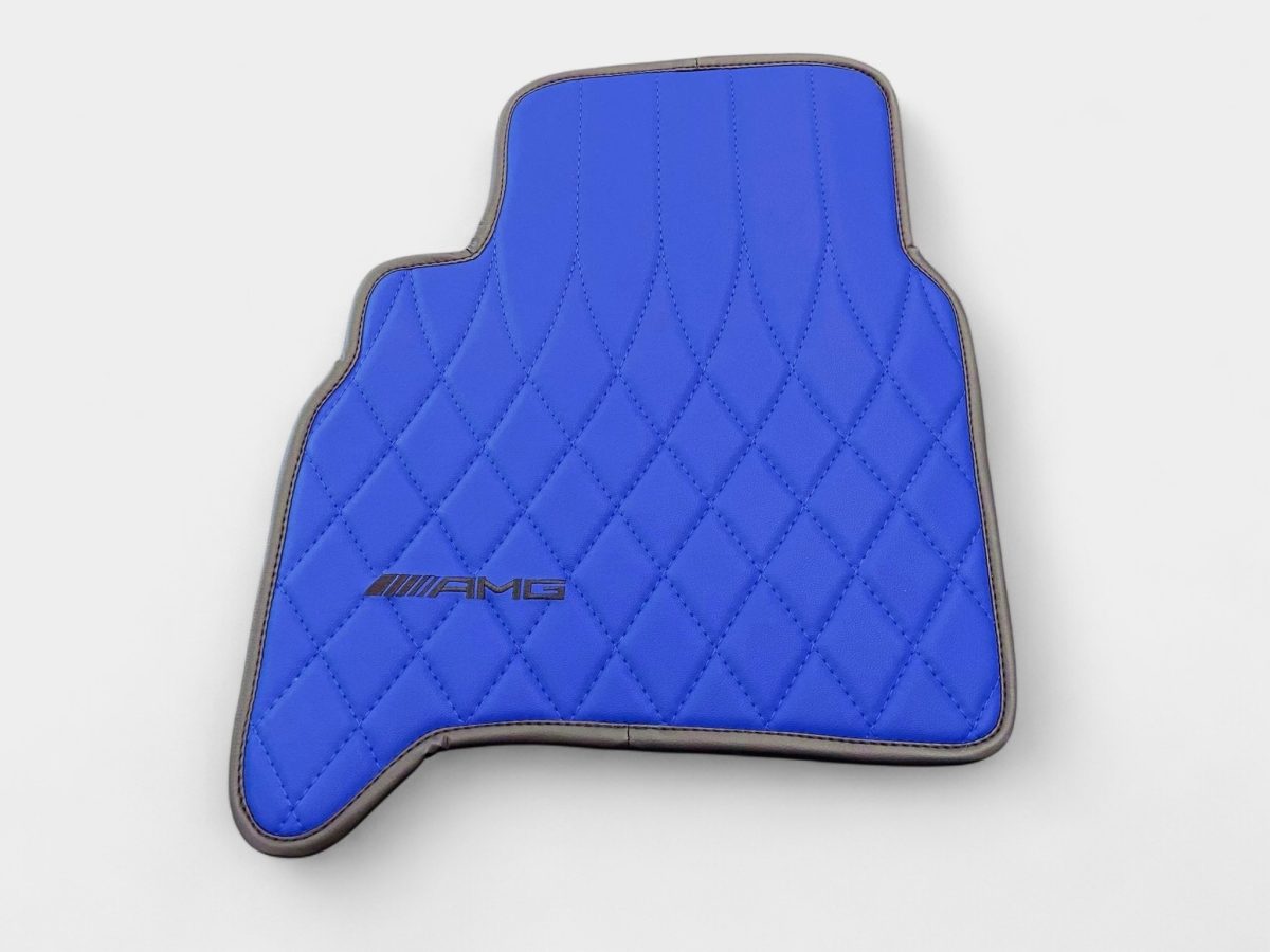 High-quality blue interior mats by Kubay Design for Mercedes G-Class