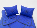 Sporty blue leather car mats for Mercedes-Benz G-Class cabin