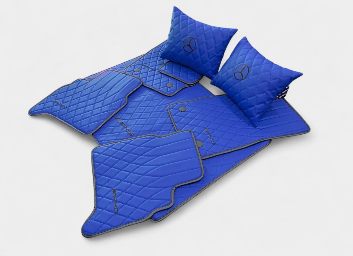 Precision-fit blue AMG mats by Kubay Design for G-Class W463A
