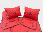 Complete AMG red leather floor mat set for Mercedes-Benz G-Class