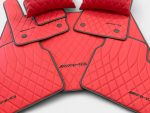 Premium red leather car mats for Mercedes-Benz G63 AMG cabin