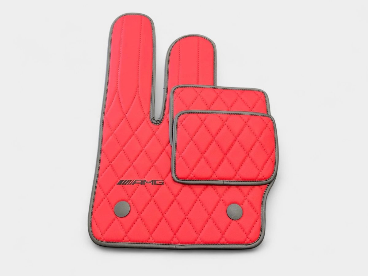 Red AMG-inspired leather floor mats Mercedes G-Class W463A