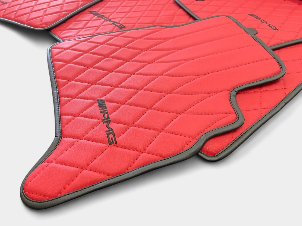 Kubay Design red AMG floor mats for Mercedes-Benz G-Class 2018+
