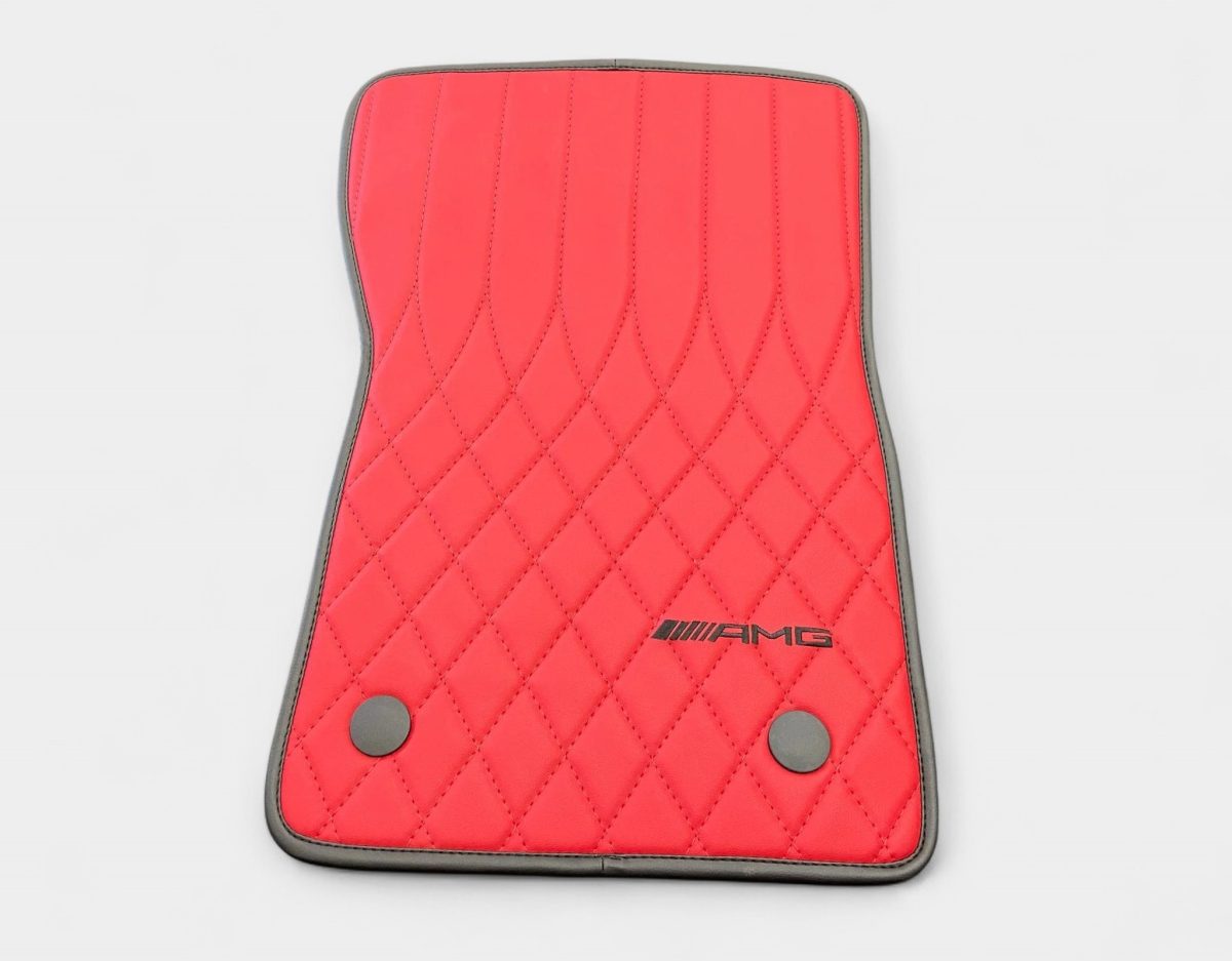 Luxury red leather interior mats with AMG design for Mercedes G-Class