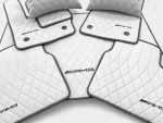 7-piece white leather floor mat set for Mercedes G-Class G63 AMG interior