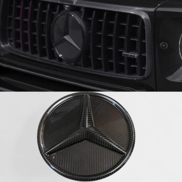 carbon fiber star grille badge mercedes g class w463a kubay design