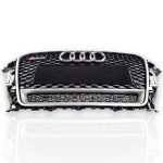 Front Grille Radiator RS3 Quattro Black with Gray Border for Audi A3 2013–2016 - Image 2