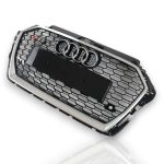 RS3-Style Front Radiator Grille Black with Chrome Trim for Audi A3 Sedan 2016–2020 - Image 3