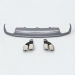 Kubay Design rear diffuser with exhaust tips, S-Line S6 style, silver finish — fits Audi A6 and S6 C7 models 2011–2015.