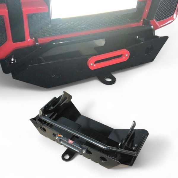 Stainless Steel Winch Mount for Mercedes-Benz G-Class W463 G63, G550, 4×4² Squared – Kubay Design heavy-duty off-road accessory.