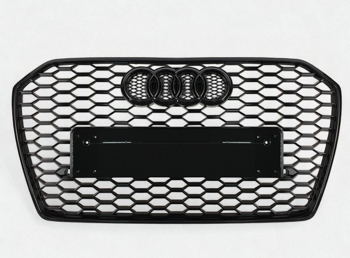 RS6 Black Front Radiator Grille for Audi A6 2016–2018 Audi A6 RS6 Style Black Front Radiator Grille Upgrade 2016–2018