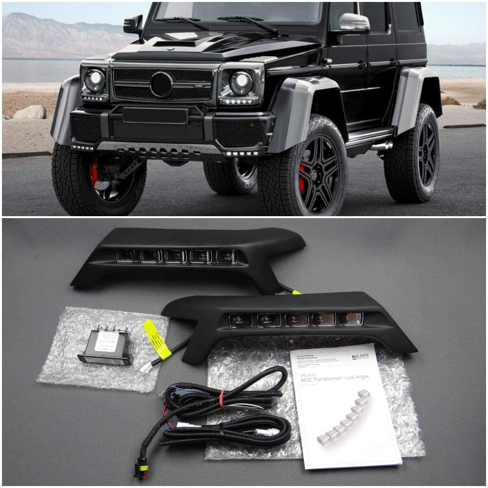 Fiberglass Front Small Lip Spoiler with LED Lights for Mercedes-Benz G-Class W463 4×4 / 6×6 Fiberglass front small lip spoiler with LED lights for Mercedes-Benz G-Class W463 4×4 and 6×6