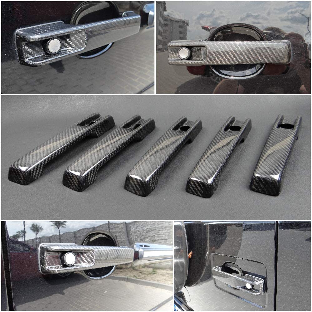Exterior Carbon Fiber Door Handle Covers (5 pcs) for Mercedes-Benz G-Class W463 / W463 6×6 Set of 5 Carbon Fiber Door Handle Covers for G-Wagon W463 / 6×6