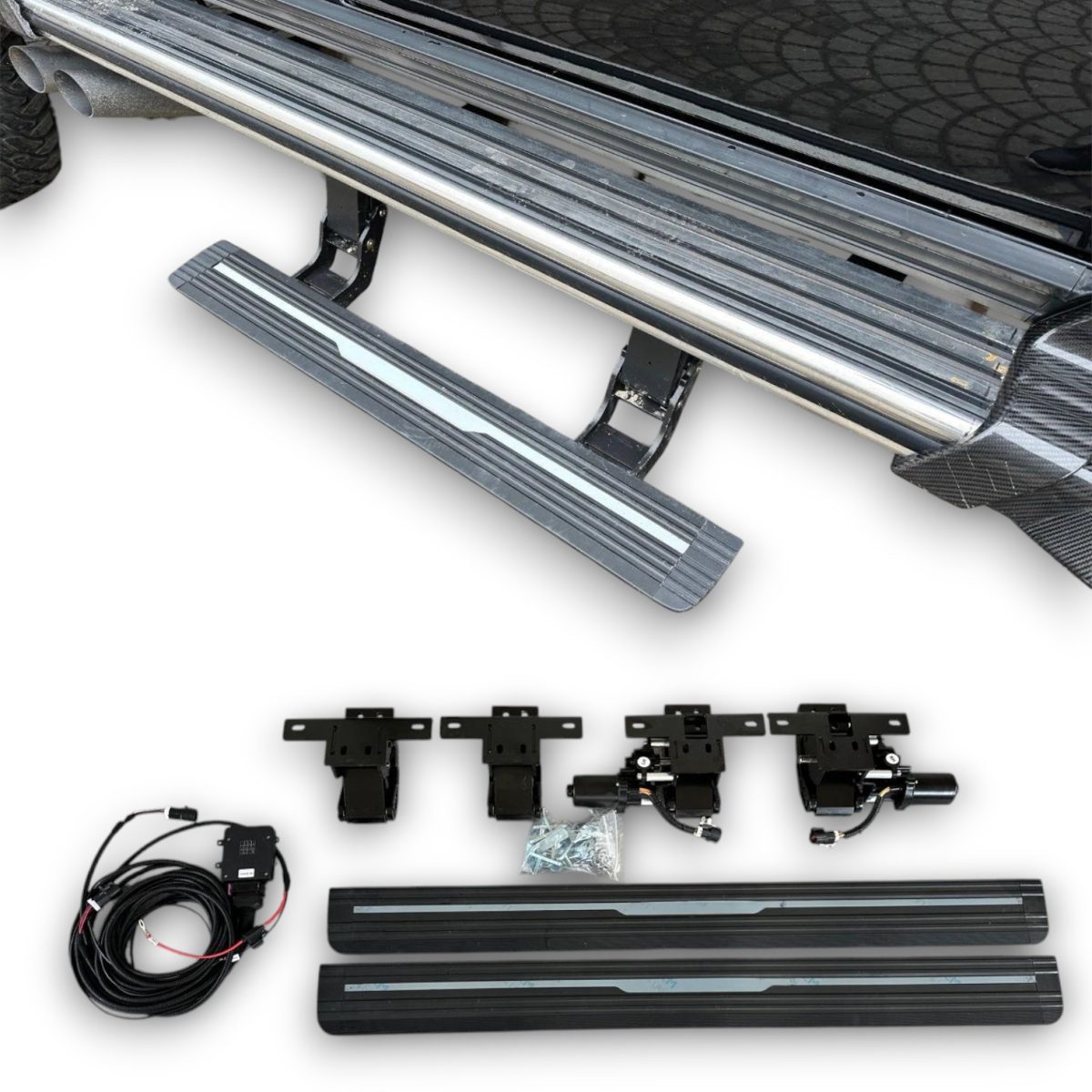 Electric Side Steps for Mercedes-Benz G-Class W463 6×6 Electric side steps installed on Mercedes-Benz G-Class W463 6×6 extended position