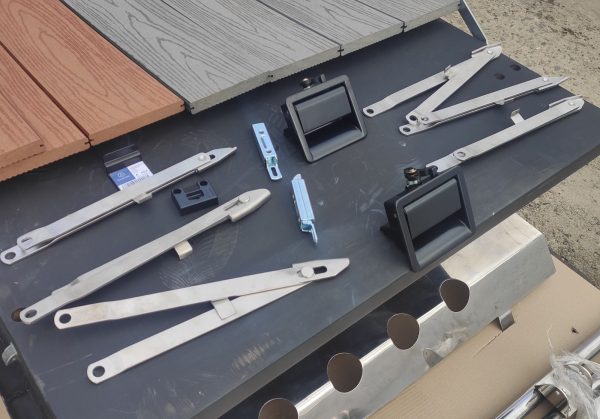 Close-up of rear door handle mechanism set for Mercedes-Benz G-Class W463 6×6