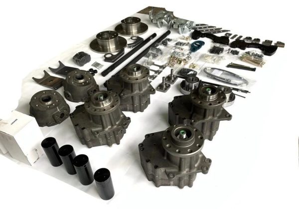 Complete set of Tibus portal axles with hardware and accessories for W463 6×6.