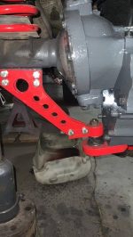 LeTech portal axle integrated with red suspension components on Mercedes-Benz W463 6×6