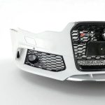 Kubay Design RS6 style front bumper with radiator grille, honeycomb black Quattro design — fits Audi A6 and S6 C7 2014–2018, direct replacement.