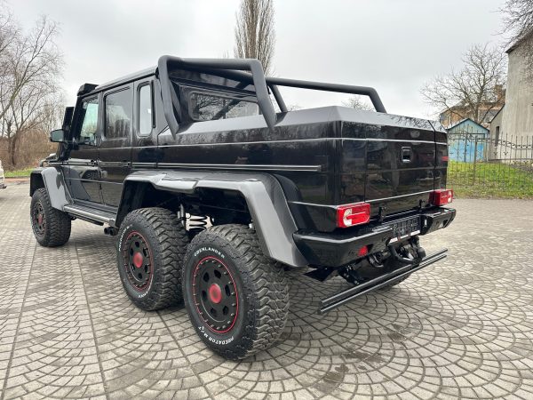 Close-up of carbon fiber rear long mouldings installed on Mercedes-Benz G-Class W463 6×6
