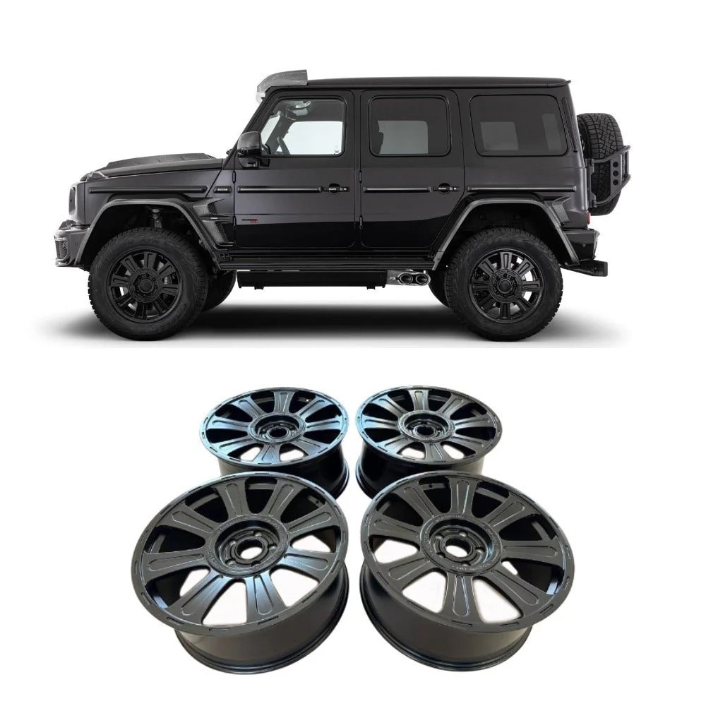22R Black HD Forged Rims for Mercedes-Benz G-Class W463 W463A W464 4×4 / 6×6 22r black hd forged rims mercedes g class w463a kubay design