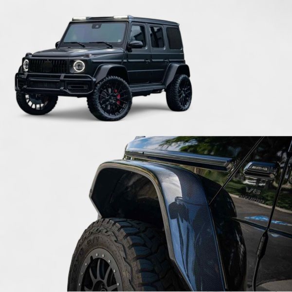carbon fiber 4x4 squared fender flares mercedes g class w463a kubay design