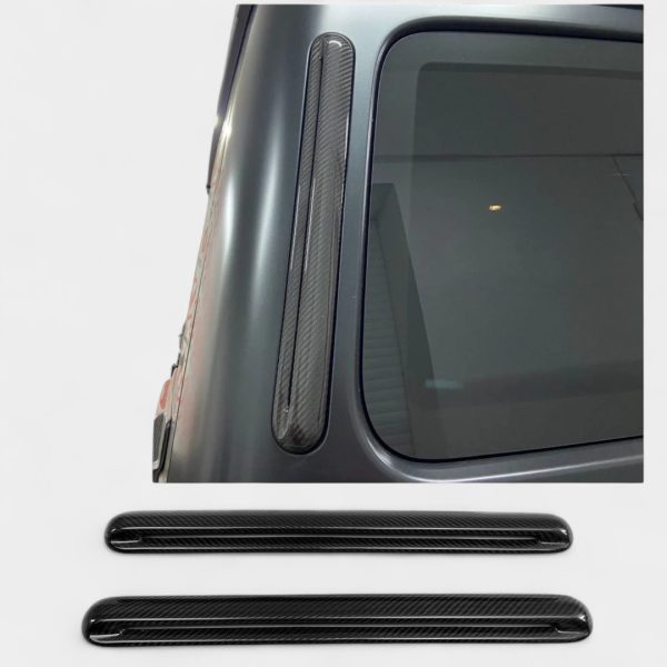 carbon fiber c pillar rear air intake vent covers mercedes g class w463a kubay design