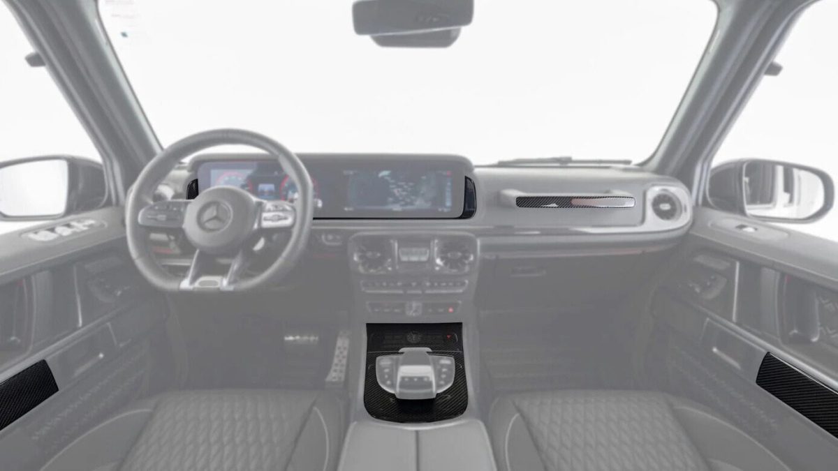 Carbon fiber dashboard and console trim for Mercedes-Benz G-Class W463A.