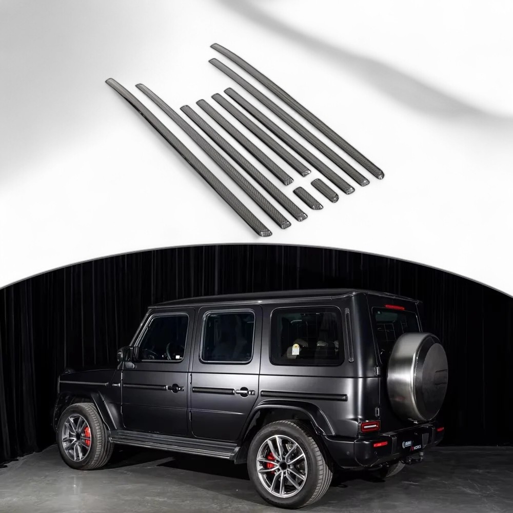 Carbon Fiber Side Moldings Strips Trim for Mercedes-Benz G-Class W465 2025+ Gloss UV-coated dry carbon side molding trim – Mercedes-Benz W465 G-Wagon