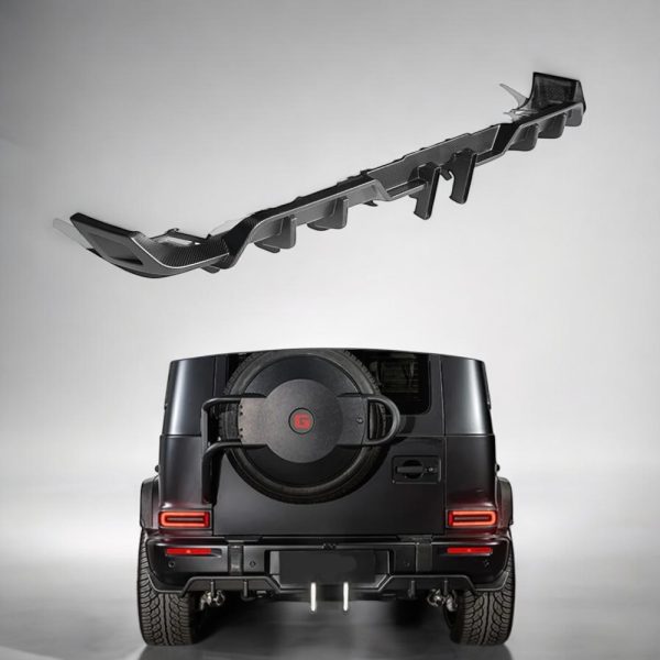 Carbon Rear Diffuser Lip with Modern LED Styling for Mercedes-Benz G-Class W465 2025+