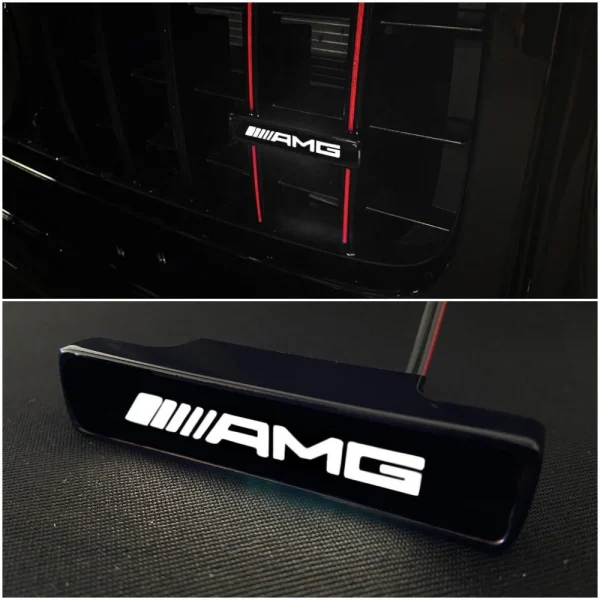 amg front grille white led badge mercedes g class w463a kubay design