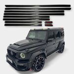 amg style piano black side moldings insertions only mercedes g class w463a kubay design