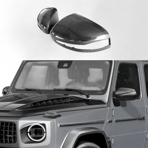 Carbon Fiber Side Mirror Caps for Mercedes-Benz G-Class W465 2025+ – dry carbon glossy finish