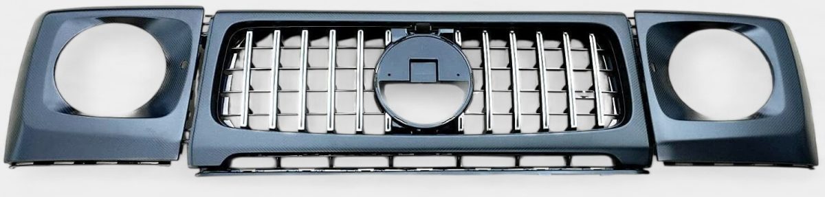 gloss grey carbon fiber front grille and light covers g wagon