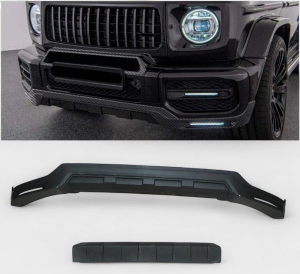 fiberglass front lip spoiler with leds mercedes g class w463a kubay design