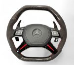 Mercedes-Benz G-Class W463 Carbon Alcantara Steering Wheel – flat-bottom sport design by Kubay Design.