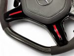 Kubay Design carbon and Alcantara steering wheel for Mercedes-Benz G-Class – red line and carbon paddles.