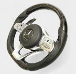 High-gloss carbon and leather steering wheel with paddle shifters Mercedes G-Class