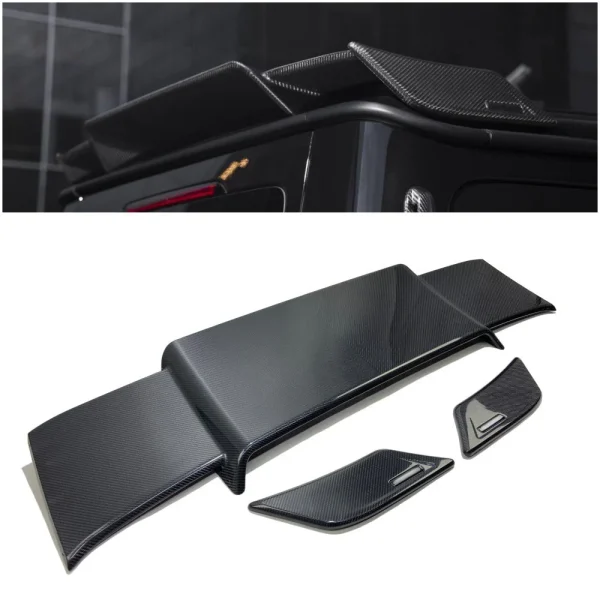 carbon rear roof spoiler mercedes g class w463a kubay design