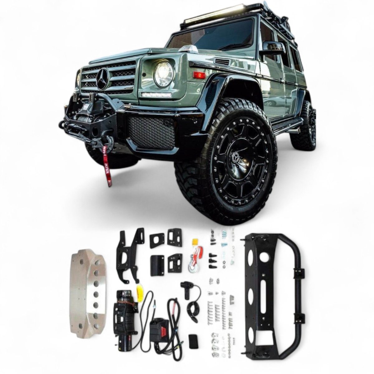 Metal Winch Stainless Steel for Mercedes-Benz G-Class W463 4×4 Stainless steel metal winch for Mercedes-Benz G-Class W463 4×4 off-road