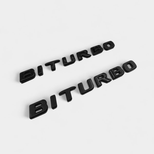 black metal biturbo side logo badge set mercedes g class w463a kubay design