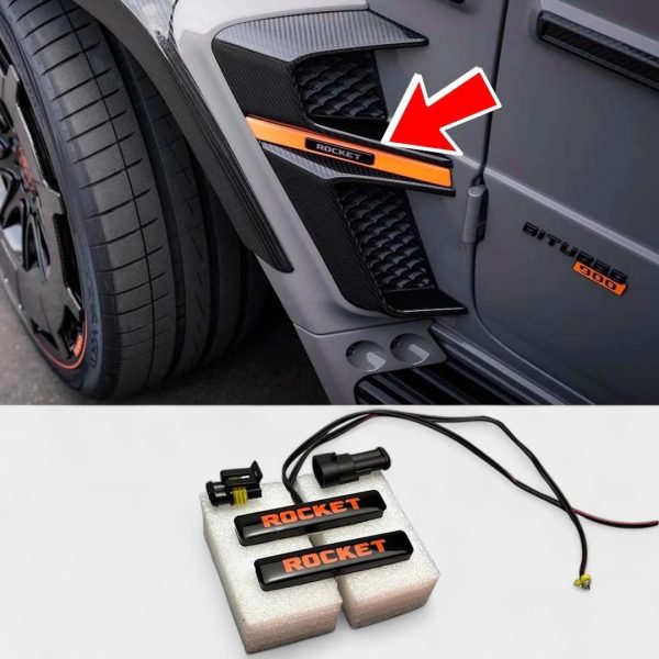 Orange LED Rocket Emblem for Fender Inserts – Mercedes-Benz G-Class W463A – Kubay Design