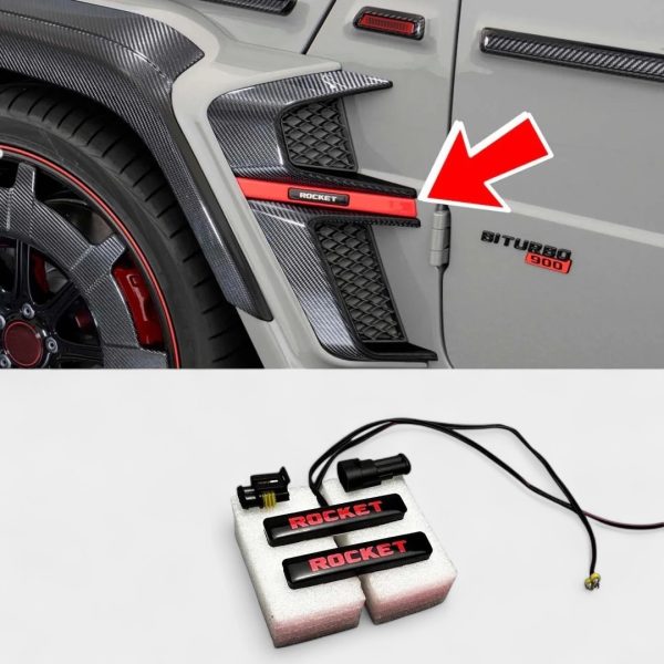 Rocket style LED red light emblem Mercedes-Benz W463A