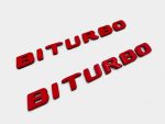 red metal biturbo side logo badge set mercedes g class w463a kubay design