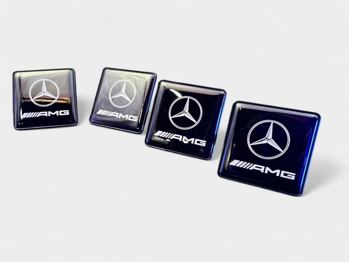 gloss black interior badges array array of four gloss black square interior badges