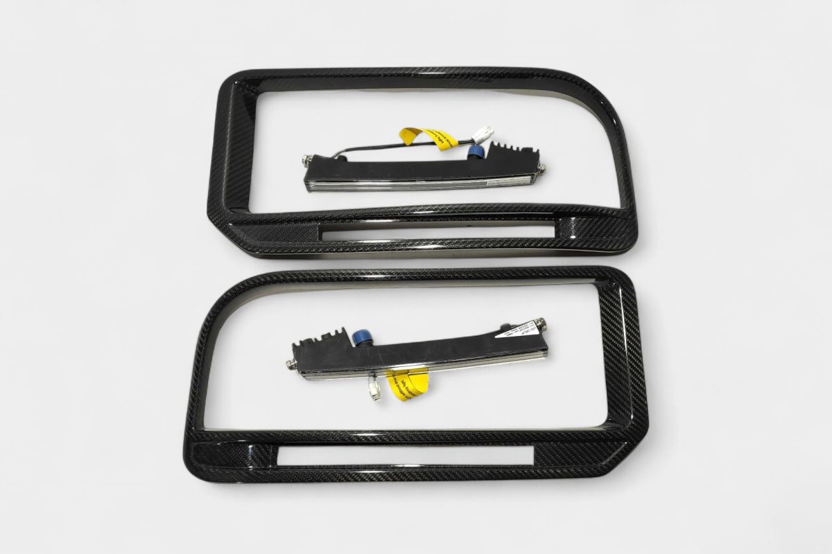 carbon fiber widestar front bumper inserts with led lights g wagon