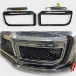 carbon fiber front bumper insertions with led lights mercedes g class w463a w464 kubay design