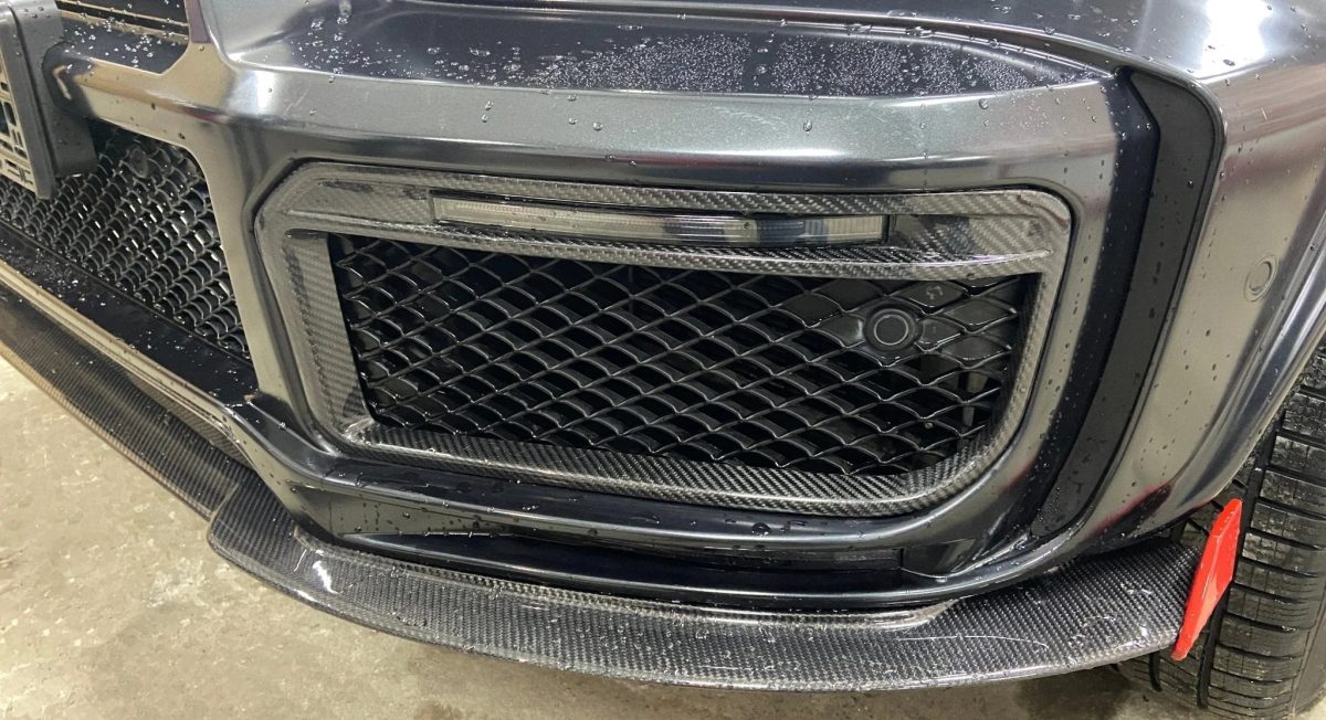 rocket style carbon front bumper frames kubay design g class