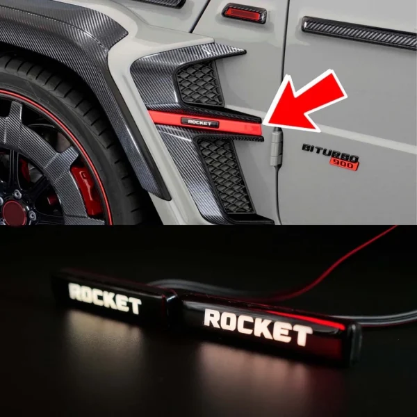 white led rocket emblem mercedes g class w463a kubay design