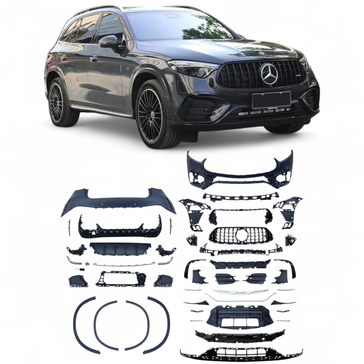 AMG 63 Style Exterior Body Kit for Mercedes GLC SUV X254 2023+ (2) AMG 63 style body kit for Mercedes GLC X254