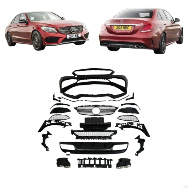 AMG C63 body kit for Mercedes W205 – full set view